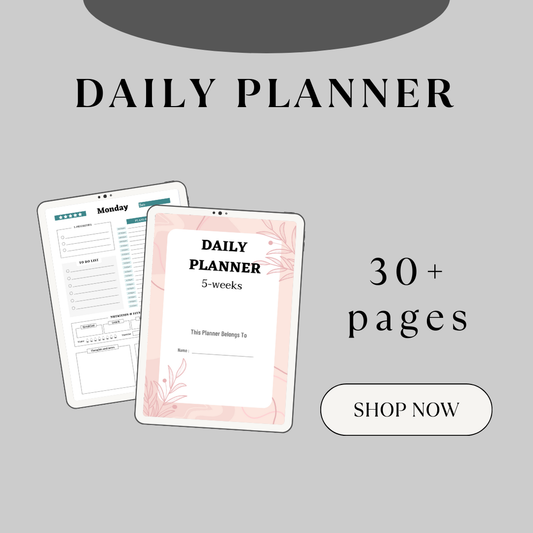 5 weeks daily planner