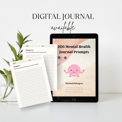 200 Mental Health Journal Prompts - Digtial Journal available